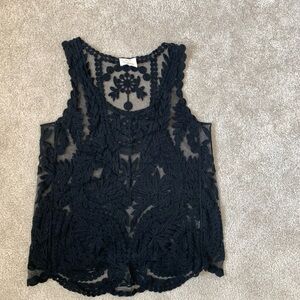 Pins & Needles Black Floral Lace Blouse